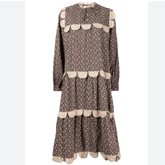 STELLA NOVA Loan Dress in Flower Bud Dark Purple Atterley In Brown - Picture 10 of 10